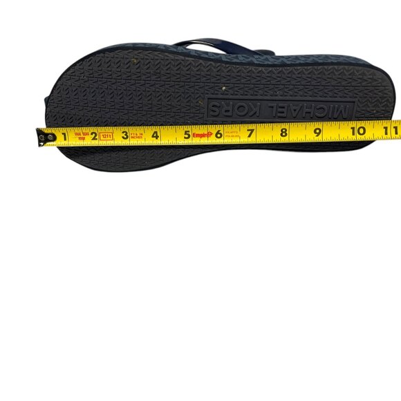 MICHAEL KORS MK Signature Bedford Blue Wedges Thongs Flip-Flops Sandals Size 11 - Picture 9 of 12